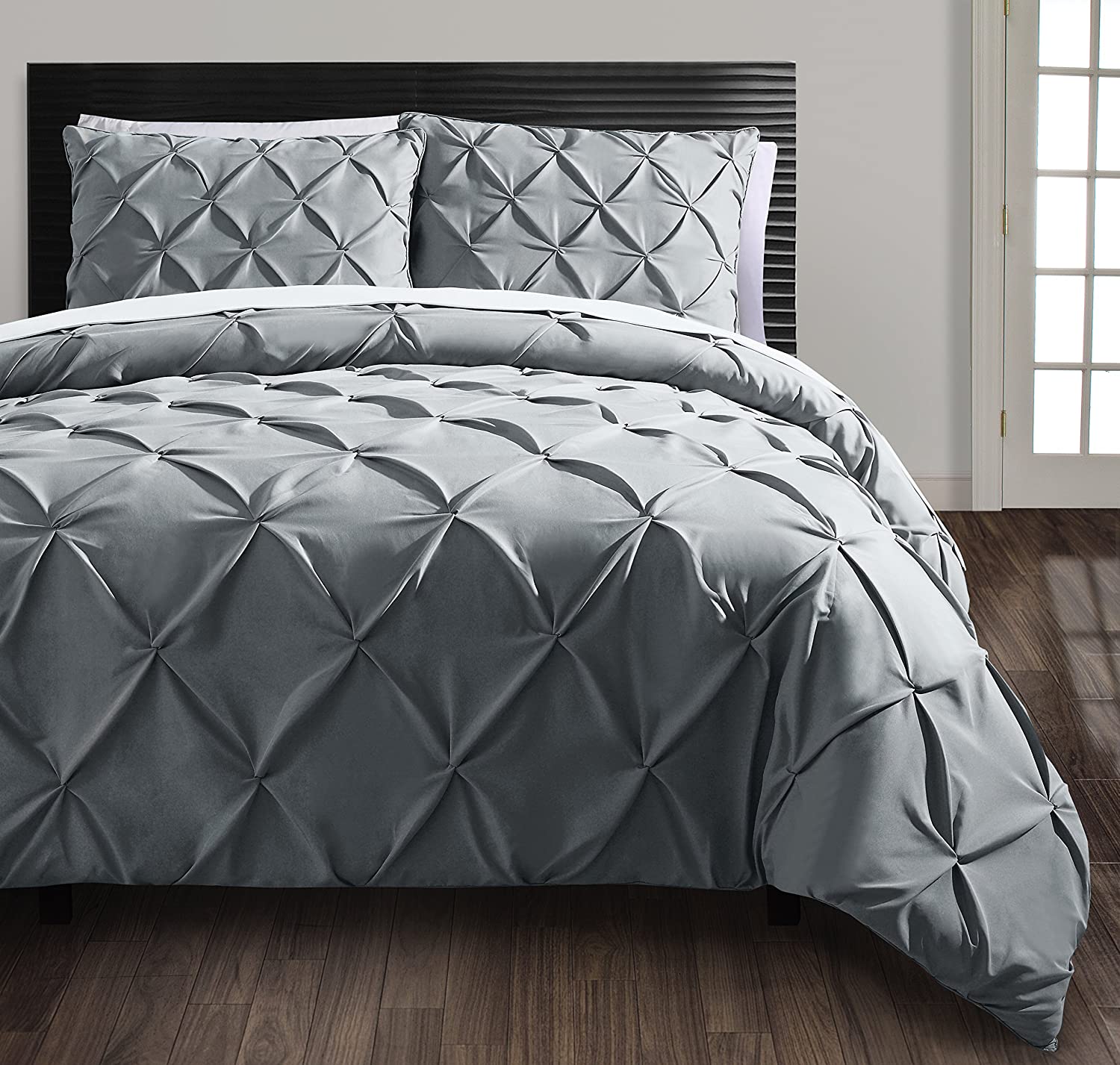 Price:$56.33  Home | Carmen Collection | Super Soft Microfiber Duvet Cover, Cozy and Relaxing 3 Piece Bedding Set, Chic and Modern Design for Home Décor, Queen, Grey : Everything Else