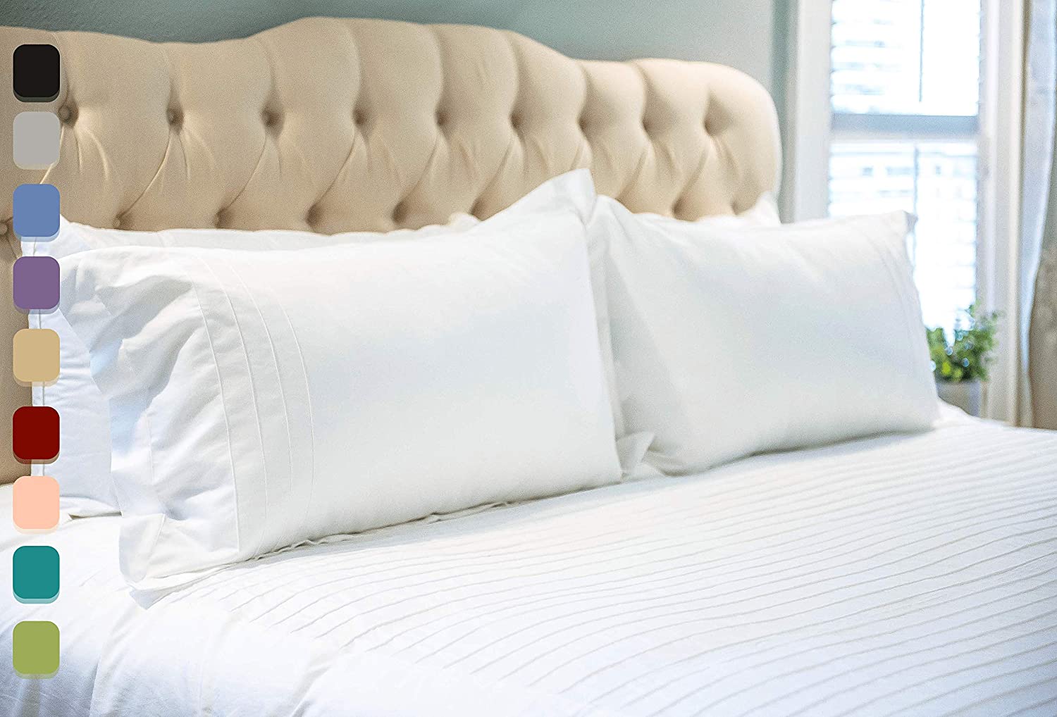 Price:$83.49  Culture 600 Thread Count Moroccan Streak Farmhouse Duvet Set with Zipper Closure & Corner Ties 100% Egyptian Cotton (1 Patterned Duvet Cover 2 Pillow Shams) (Oversized King, White) : Home & Kitchen