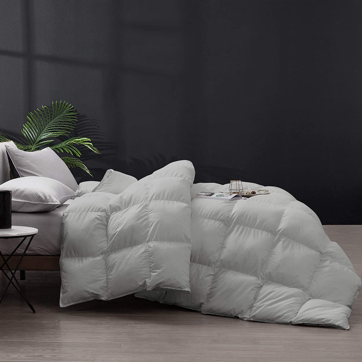 Price:$140.00  Goose Down Comforter All Season Down Feather Duvet Insert Queen,100% Cotton 750 Fill Power Down Comforter Breathable Soft and Durable,Baffle Box Construction Comforter-90x90Inches : Everything Else