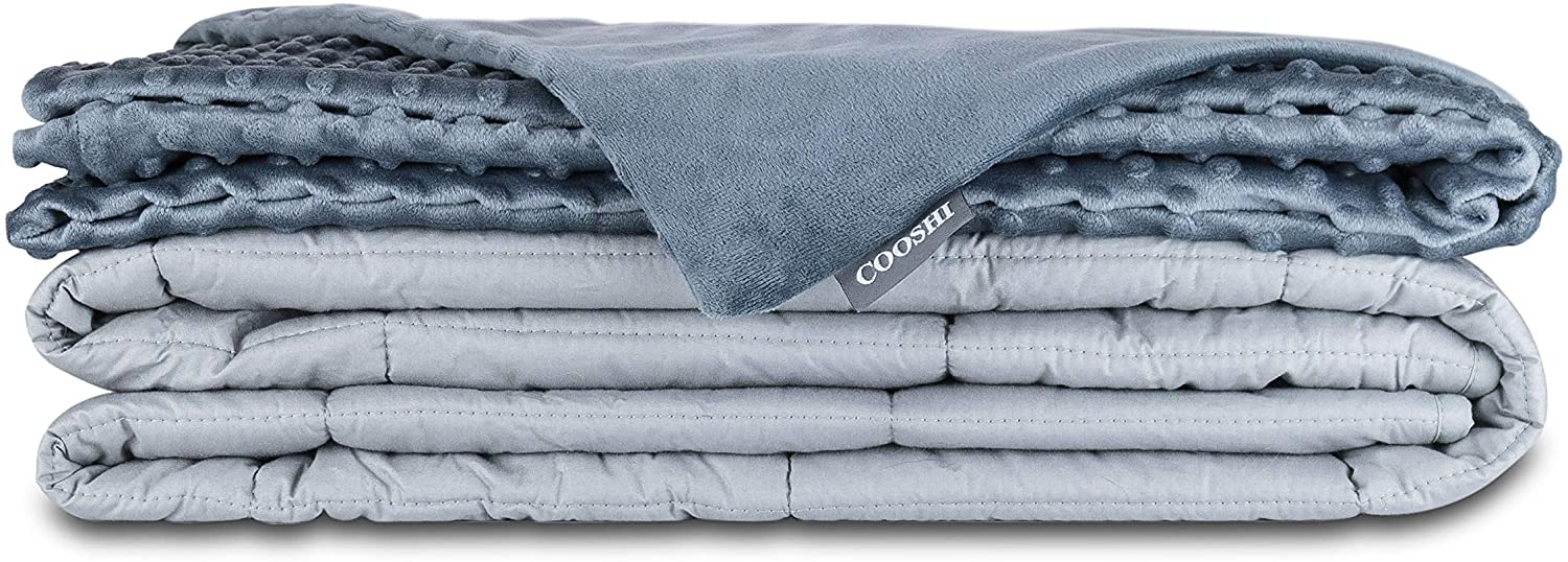 Price:$84.95  Adult Weighted Blanket Queen Size 20 lbs | with Minky Duvet Cover | Cotton 60x80 | Grey Heavy Blanket | Glass Beads | for Adults More Than 160 lbs : Home & Kitchen