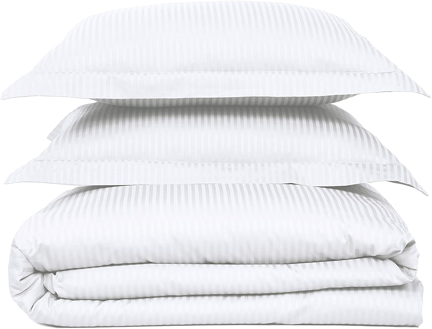 Price:$84.99  & Stitch 3 Piece Duvet Cover Set King Size White 100% Cotton Comforter Cover 500 Thread Count Damask Stripe Duvet Insert Cover Zipper Closure Corner Ties 2 Pillow Shams Bedding : Home & Kitchen