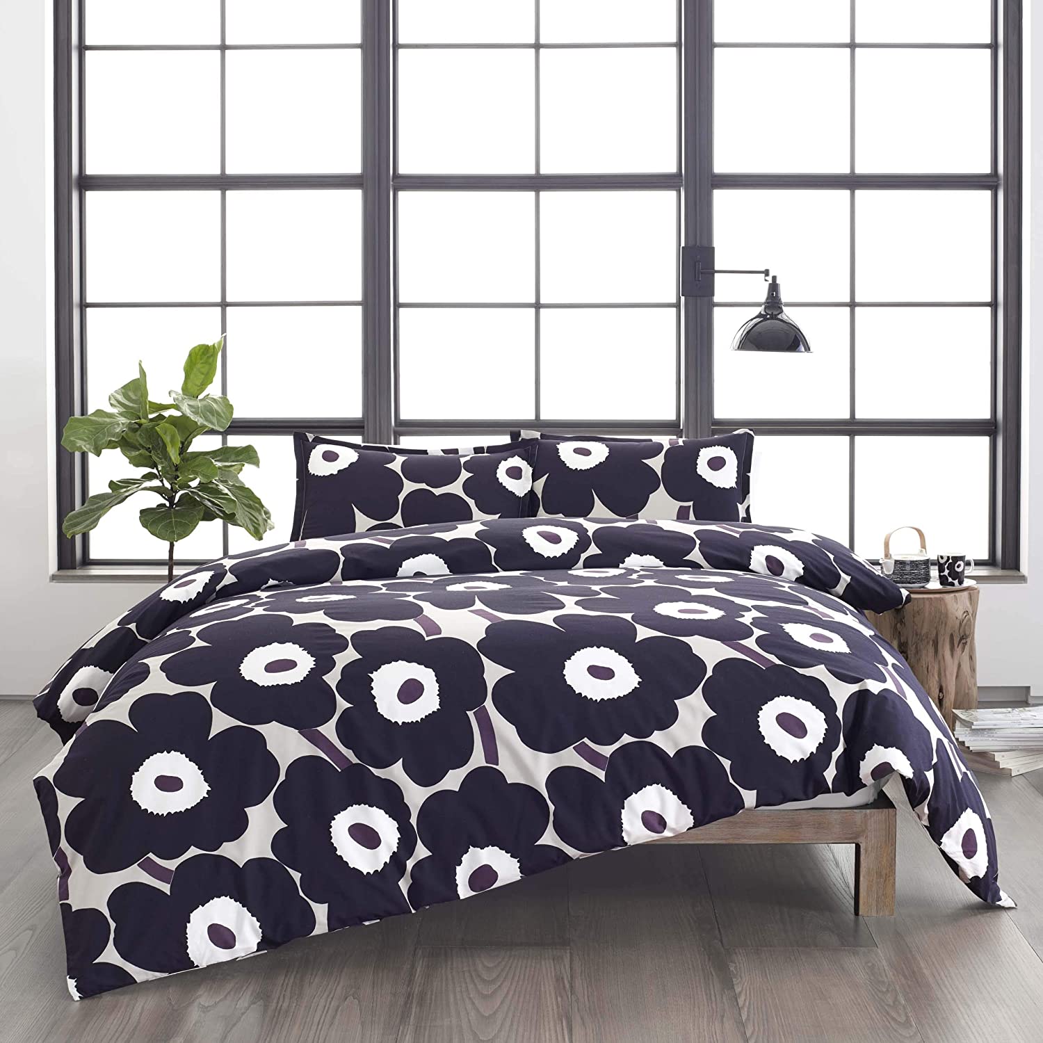 Price:$149.99  Unikko Duvet Cover Set, Queen, Grey : Home & Kitchen