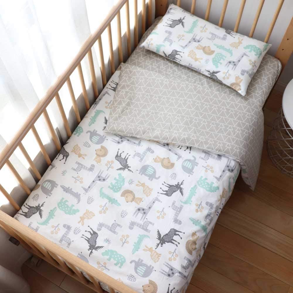 Price:$36.99  Cotton Crib Bedding Set for Toddler Boys Girls,3Pcs Include Duvet Cover,Fitted Sheet,Pillowcase, Baby Bed Linen,Nursery Decoration (Animals) : Baby