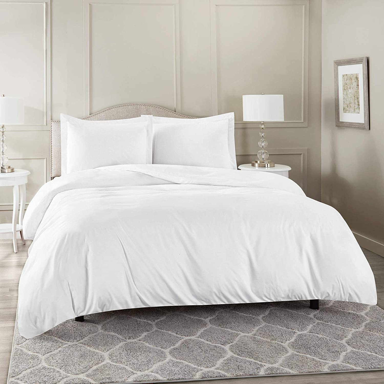 Price:$59.49  600 Thread Count 1 Piece White Duvet Cover King/California King Size 100% Egyptian Cotton Comforter Cover with Zipper Closure Ultra Soft Duvet Insert Hotel Luxury Bedding : Home & Kitchen