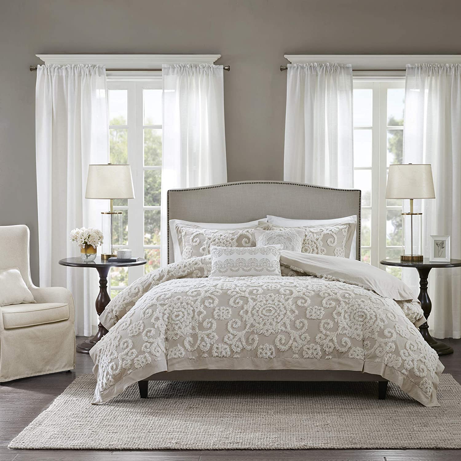 Price:$209.99  House 100% Cotton Duvet Set - Trendy Tufted Textured Design, All Season Cozy Bedding Modern Comforter Cover, Matching Shams, Suzanna Taupe King(106"x90") 3 Piece : Home & Kitchen