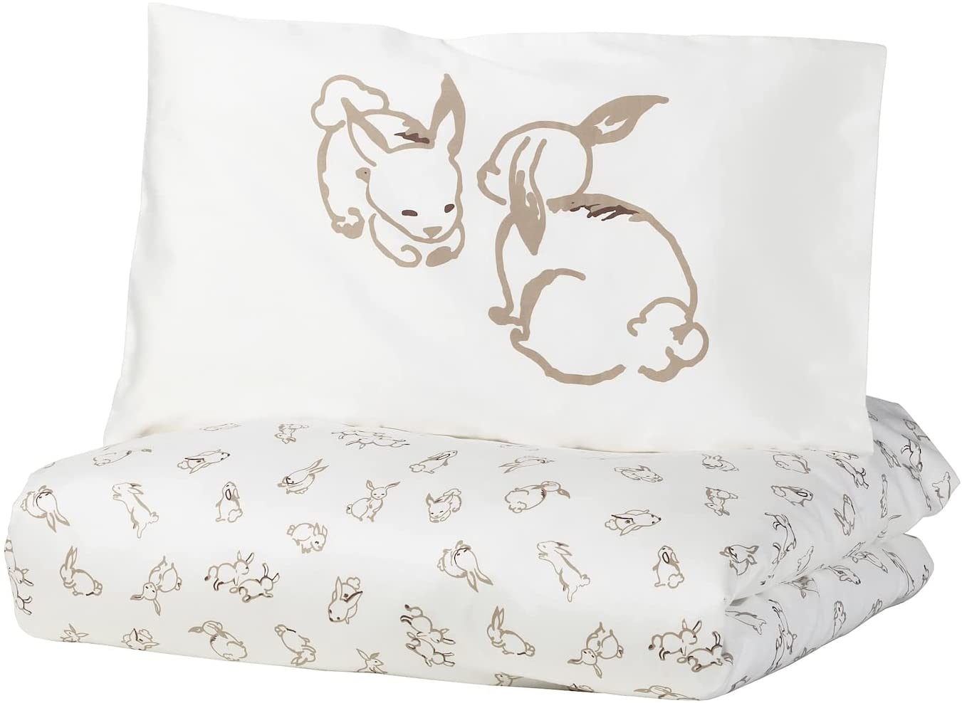 Price:$39.90  Rodhake Crib Duvet Cover/Pillowcase Rabbit Pattern White/Beige 43x49/14x22 304.401.73 : Baby