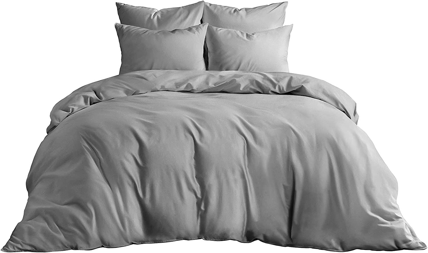 Price:$69.99  Beddings Premium Duvet Cover Set with Zipper & Corner Ties 800TC 100% Organic Cotton 3pc Duvet Cover Set Queen Size Truly Luxurious Hotel Quality Quilt Cover (Queen/Full, Antique Silver) : Home & Kitchen