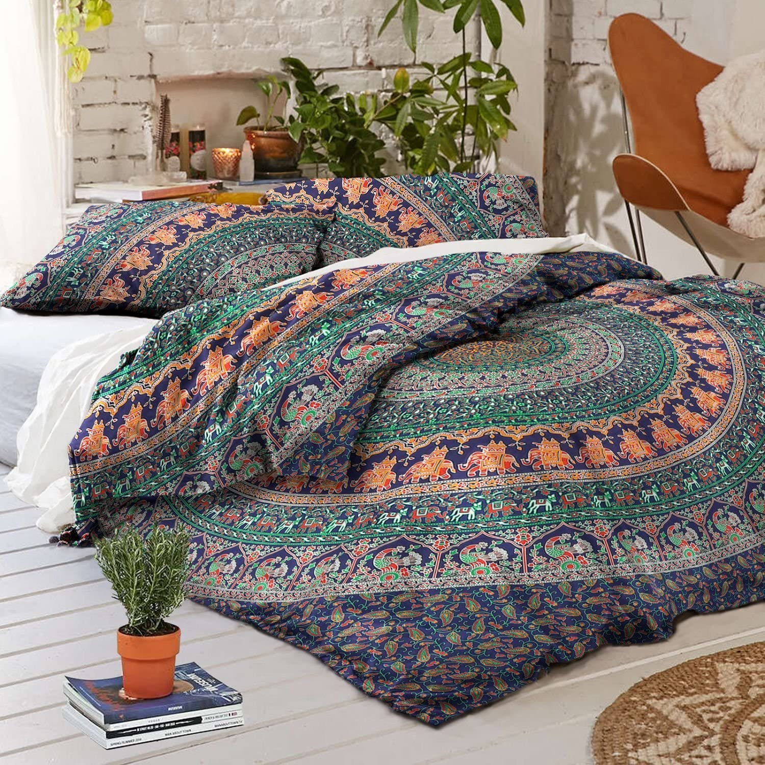 Price:$69.98  Handicrafts Mandala Duvet Cover 3 Pieces Set Bohemian Bedding Duvet Cover Set Donna Cover (California King Size) : Home & Kitchen