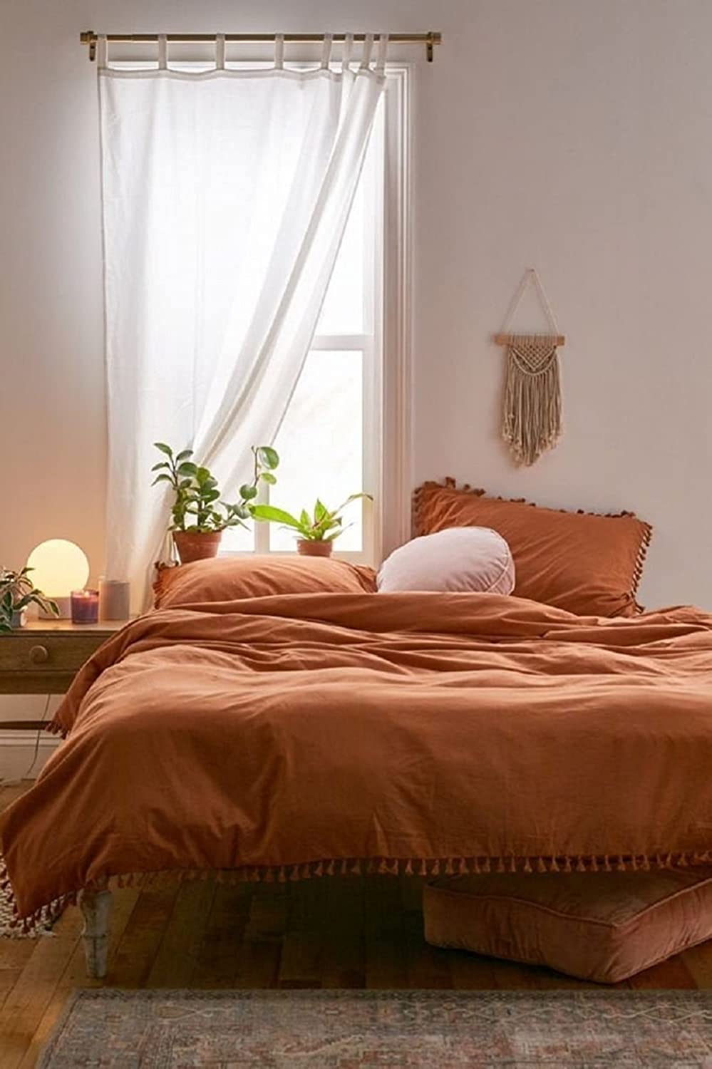 Price:$29.99  Rust Orange Tassel Duvet Cover Set Queen, Boho Duvet Cover Full, King Comforter Cover, Cotton Tufted Duvet Cover, Twin Duvet Cover Rust Orange Bedding Set Washed Duvet Cover : Home & Kitchen
