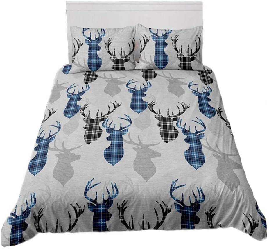 Price:$49.99  A & S Christmas Deer Bedding Set Soft Microfiber Animal Duvet Cover for Kids with Zipper Closure Comforter Cover King Size(No Comforter)(1 Duvet Cover and 2 Pillowcases) : Home & Kitchen
