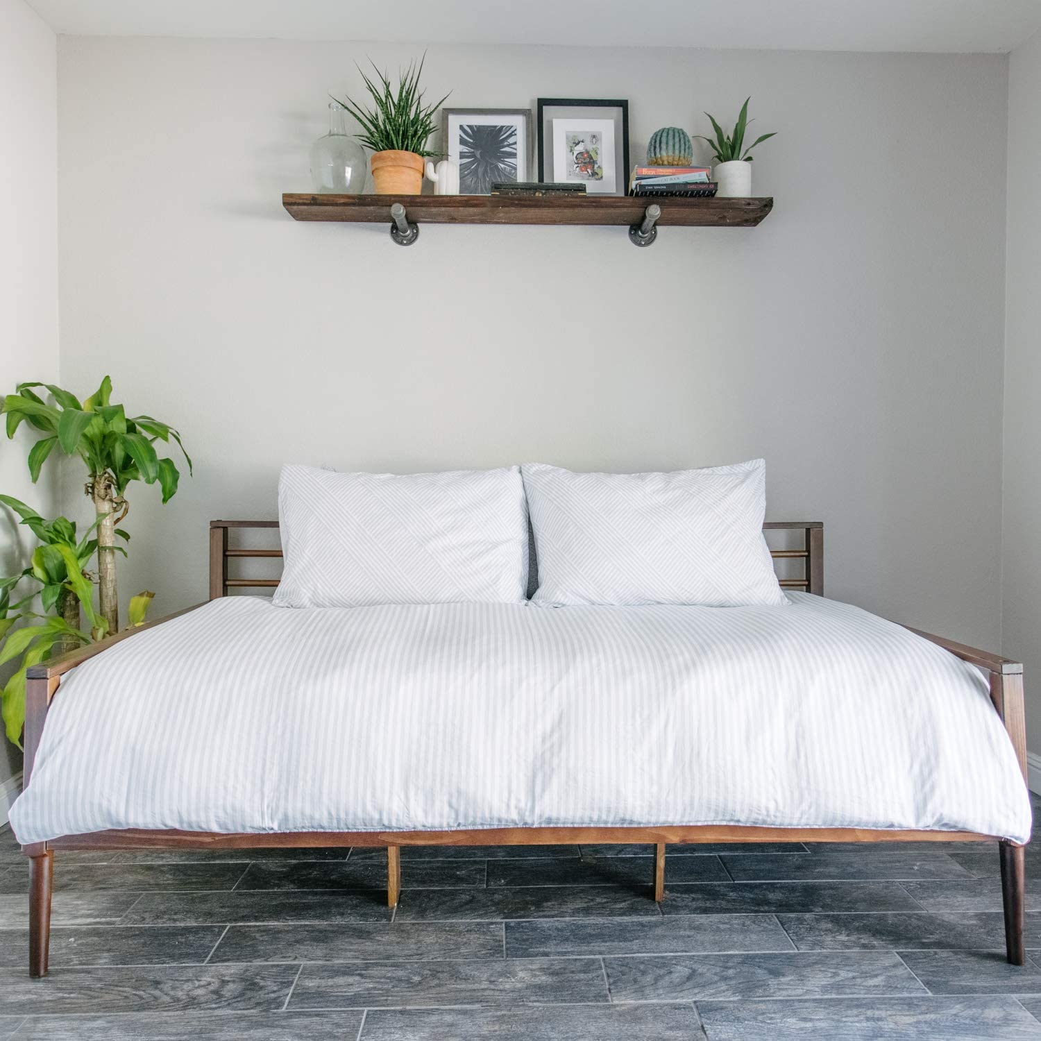 Price:$49.00  Being Cotton Duvet Cover for Weighted Blankets with 2 Matching Pillow Cases (Grey Stripe, 80"x87") : Home & Kitchen