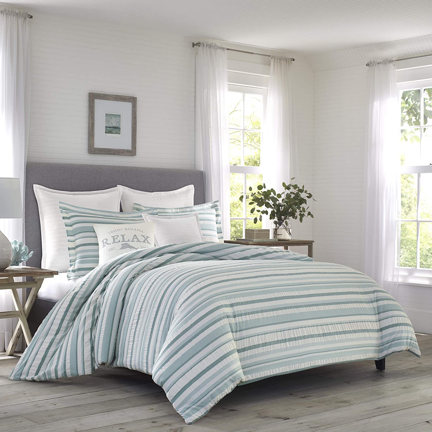 Price:$115.56  Bahama Clearwater Cay Duvet Cover Set, King, Blue : Home & Kitchen