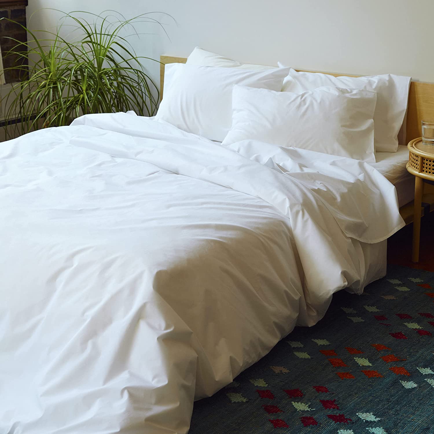 Price:$185.00  Luxe Duvet Cover for King/California King Size Bed, Solid White (Extra-Long Corner Ties and Button Closure) : Home & Kitchen