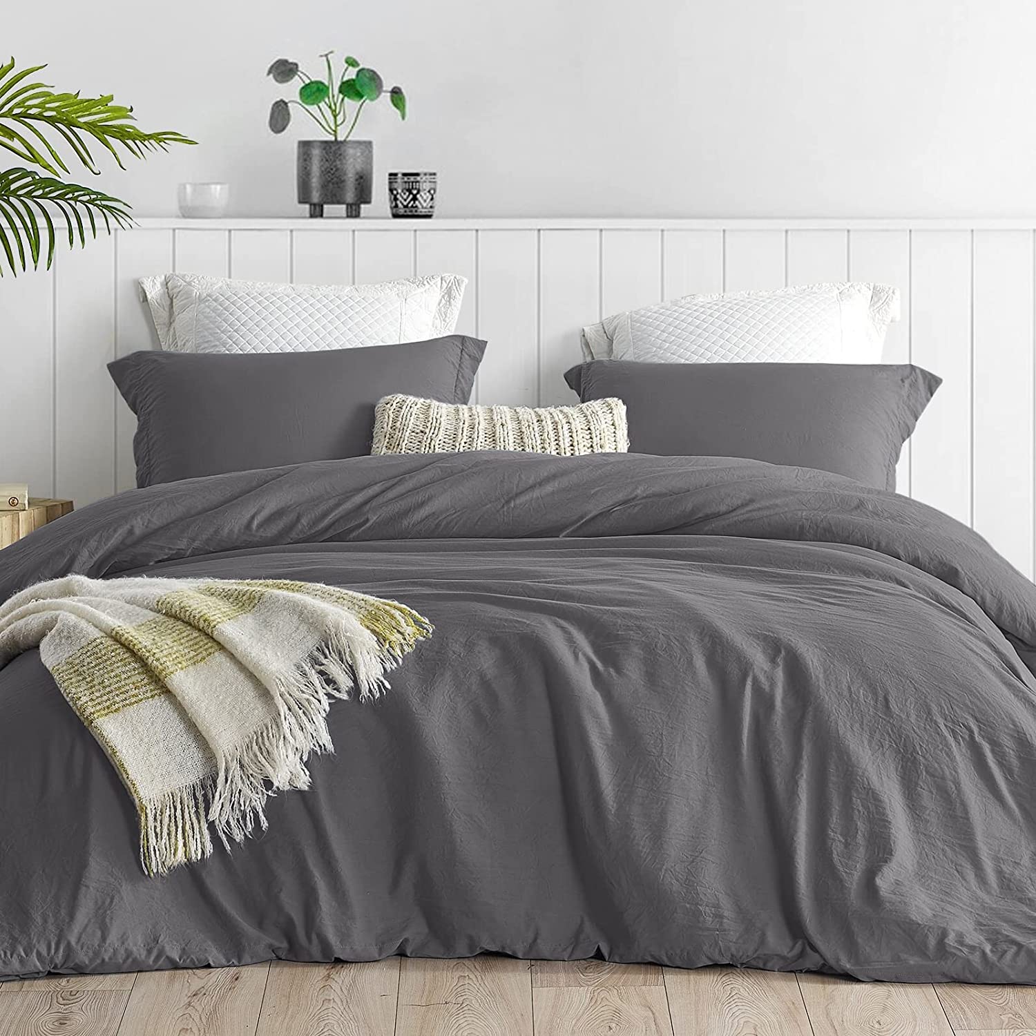 Price:$32.99  King Size Duvet Covers - Ultra Soft Bedding King Comforter Cover Set Washed Microfiber 3 Pieces with 1 Zipper Closure Duvet Cover and 2 Pillow Shams : Everything Else