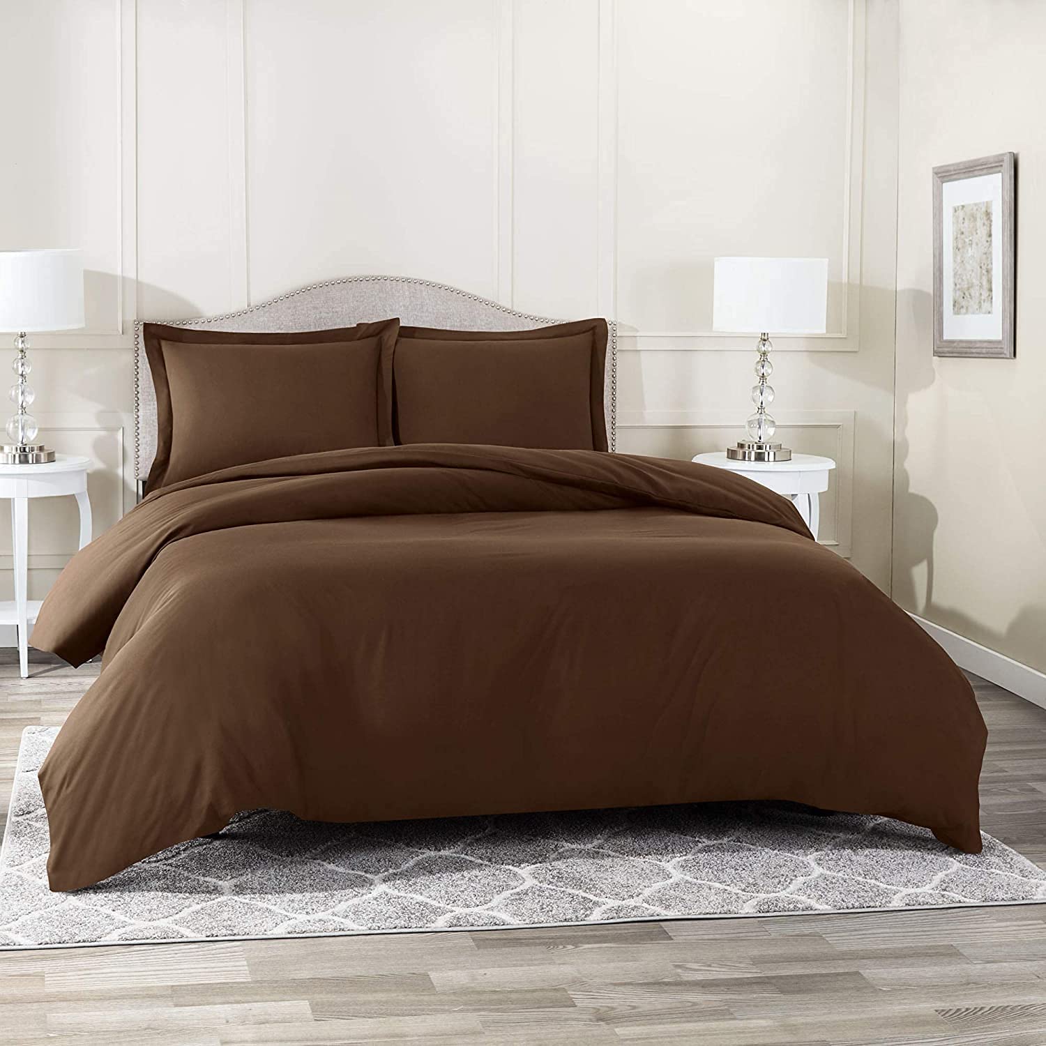 Price:$136.99  Bedding- 100% Egyptian Cotton 400 TC Twin/Twin Extra Long - XL 2 Piece Duvet Cover Set- Chocolate Brown : Home & Kitchen