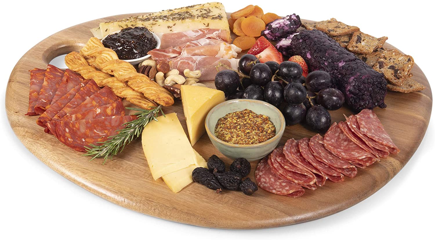 Price:$62.99  - a Picnic Time brand Pebble Shaped Serving 18" x 15" Charcuterie Boards, One Size, Natural Acacia : Everything Else