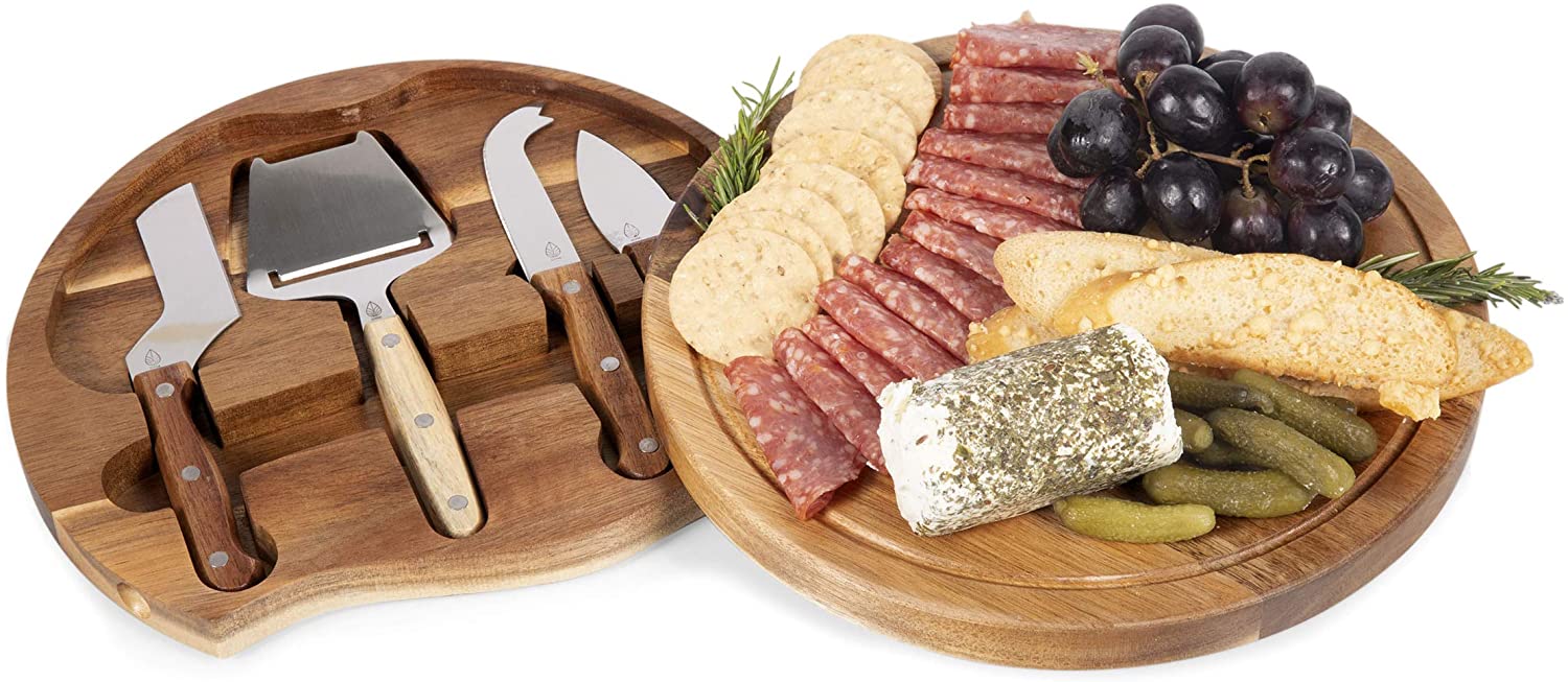 Price:$33.99  - a Picnic Time Brand Circo Acacia Wood Cheese Board Set with Cheese Tools: Home & Kitchen