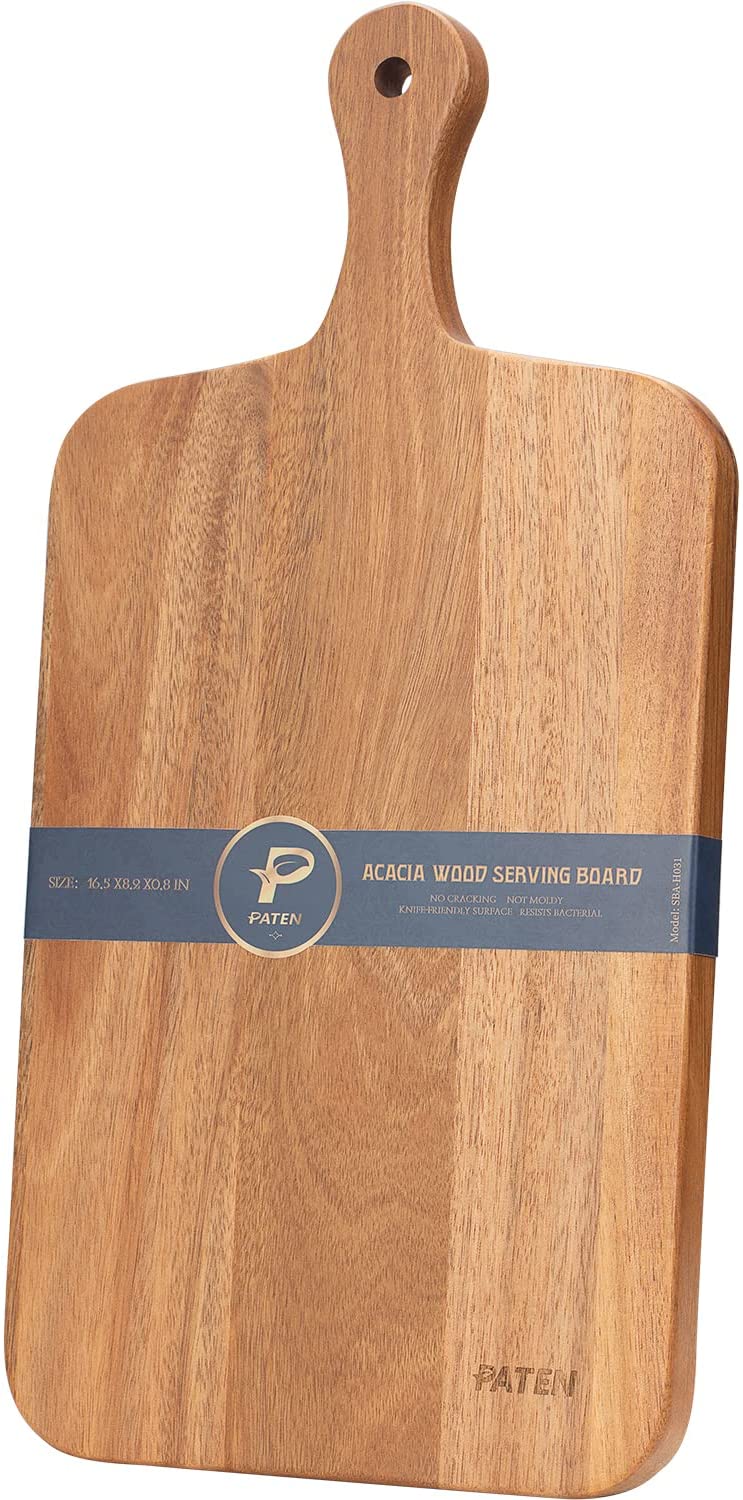 Price:$21.99  Cutting Board,Acacia Serving Board, Wood Cutting Boards for Kitchen,Chopping Board with Grip Handle,Heavy Duty Cheese Board, Wooden Carving Board: Home & Kitchen