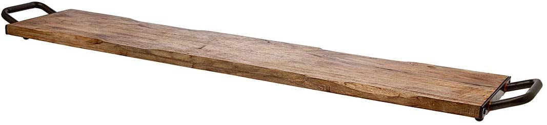Price:$25.99  Wood Serving Tray, Charcuterie Platter Cheese Board with Metal Handles - 40 inch : Home & Kitchen