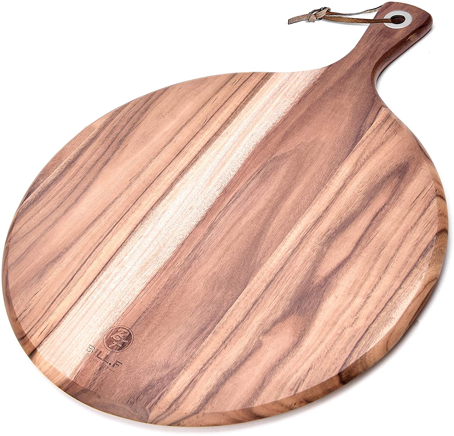 Price:$29.99  Acacia Wood Pizza Peel,12” Cutting Board, Cheese Paddle Board, Bread and Crackers Platter for Serving and Minor Food Prepare with Handle - 16 x 12 x 0.5 Inch: Home & Kitchen