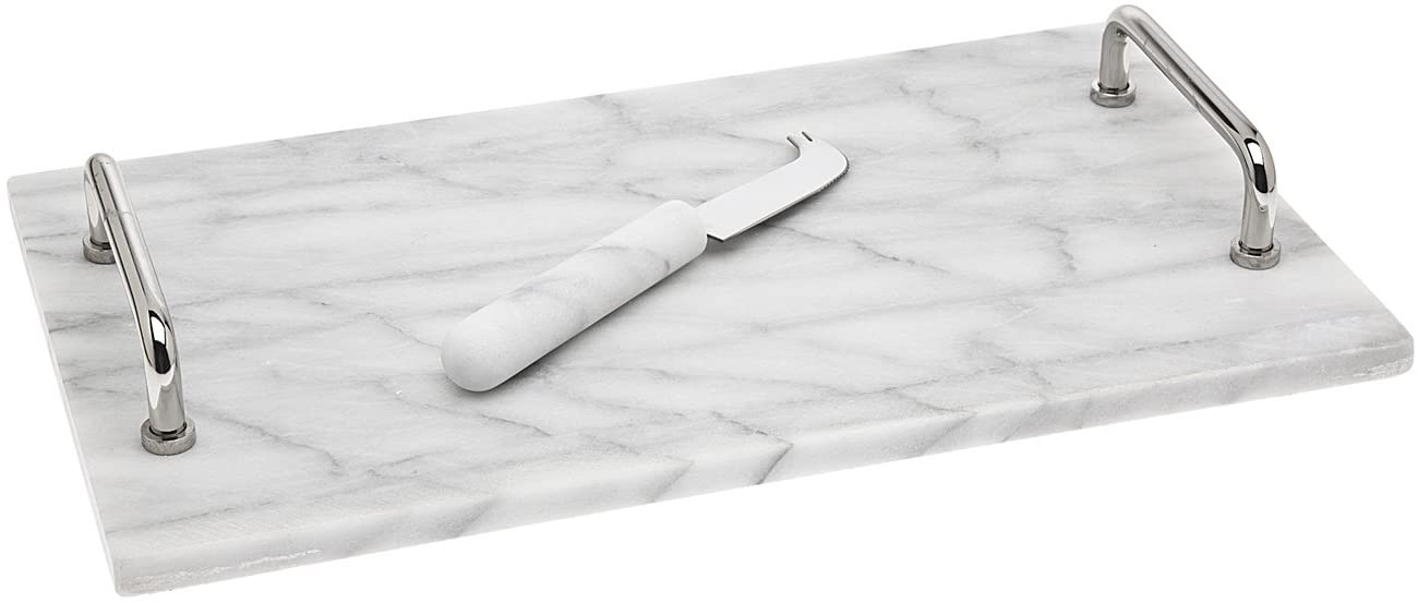 Price:$27.99  La Cucina Marble Cheese Board with Knife, 14.00L x 8.00W x 1.85H, Off-white: Home & Kitchen