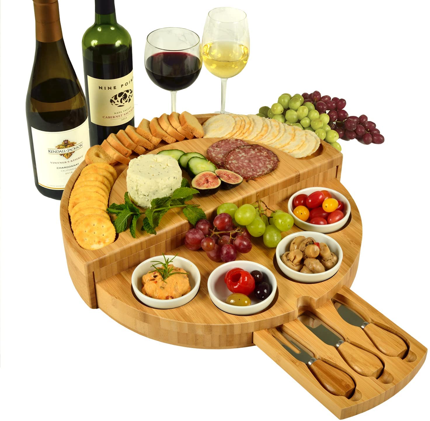 Price:$78.00  at Ascot US Patented Cheese / Charcuterie Board - Innovative Design enables All in One storage: Cheese Servers