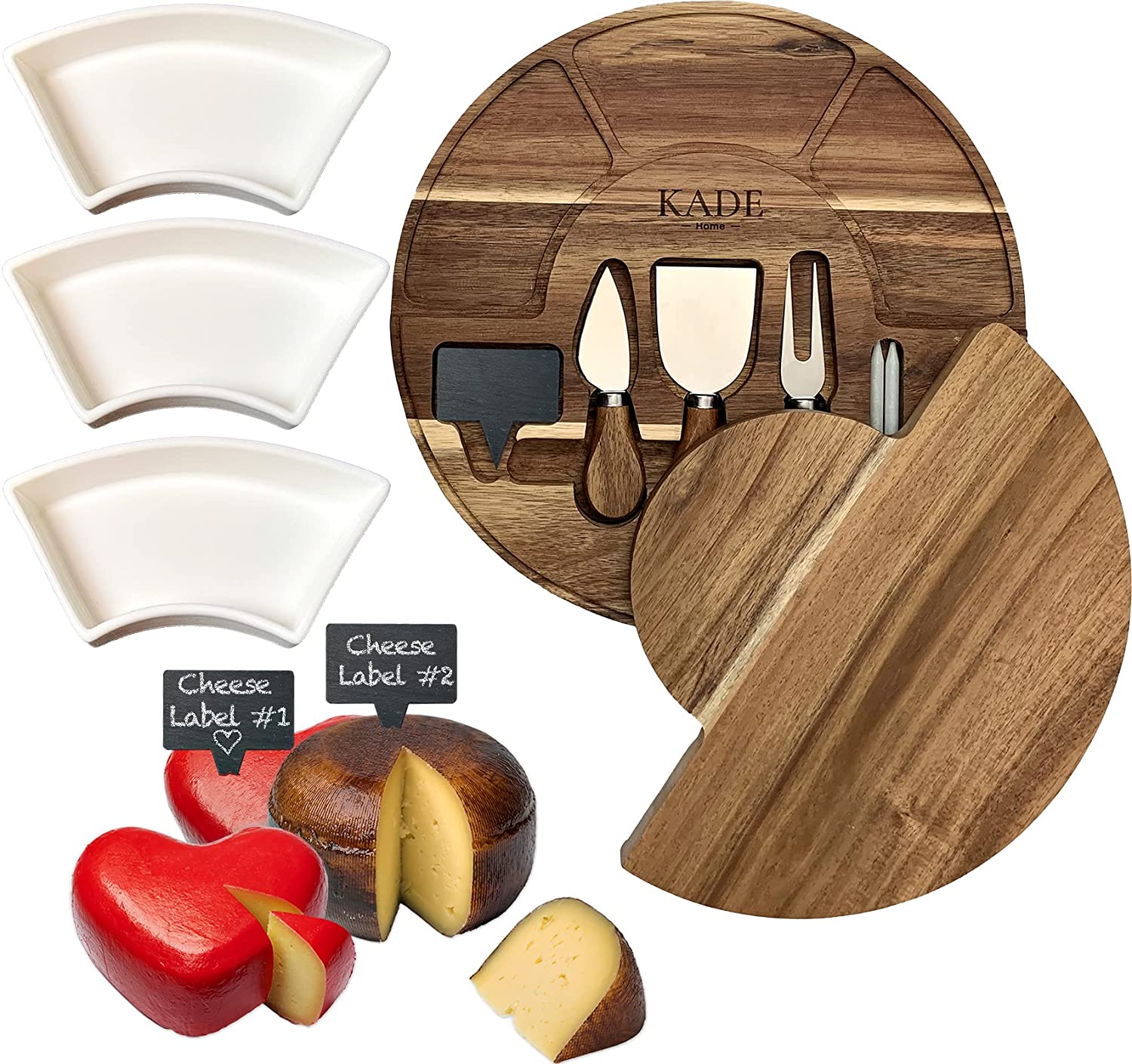 Price:$54.99  Charcuterie Boards - Cheese Board and Knife Set. A Serving Platter For a Fancy Wine/Cheese Party! Ideal Gift for Father's or Mother's Day, Wife, Christmas Present or any Occasion.: Cheese Plates