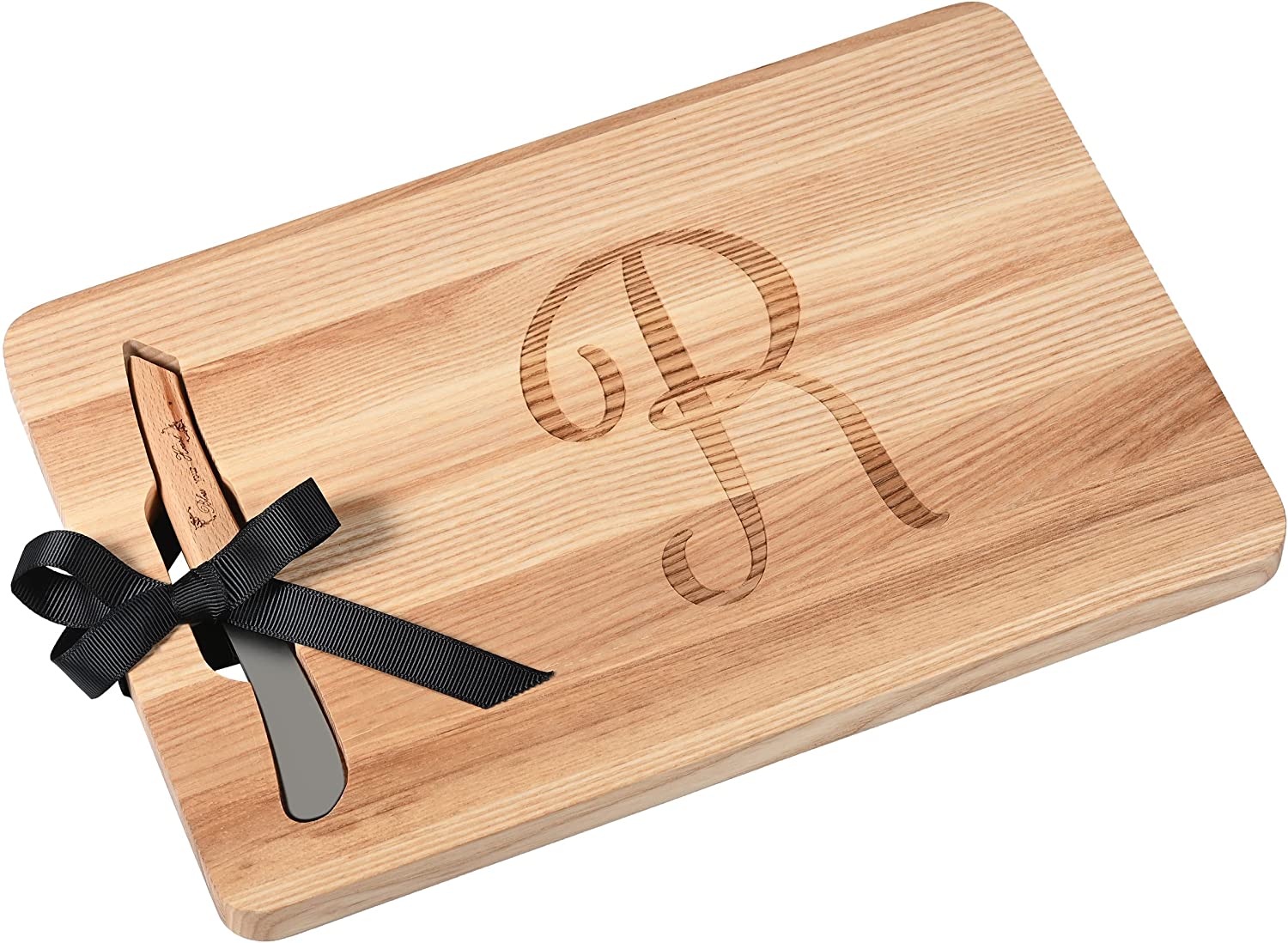 Price:$24.98  Ash Wooden Cheese Board with Spreader Initial R - 8.5 inch by 12 inch: Home & Kitchen