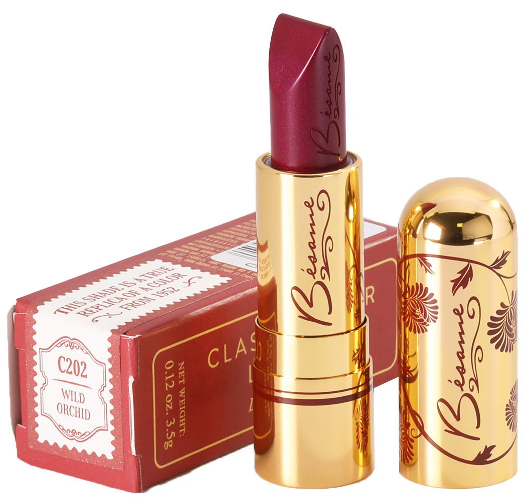 Price:$24.99 Besame Cosmetics: Classic Color Lipstick - Vintage Lipstick - Highly Pigmented, Long-Lasting Color, Feather-Proof Finish