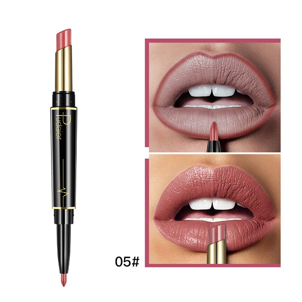 Price:$3.99 Flurries 2 in 1 Double-end Lipstick Lipliner - Liquid Lipstick Lip Liner Pencil Gloss for Women Girls - Waterproof Long Lasting Durable Moisturizing Beauty Make-up Cosmetics - 2 Kinds 32 Colors
