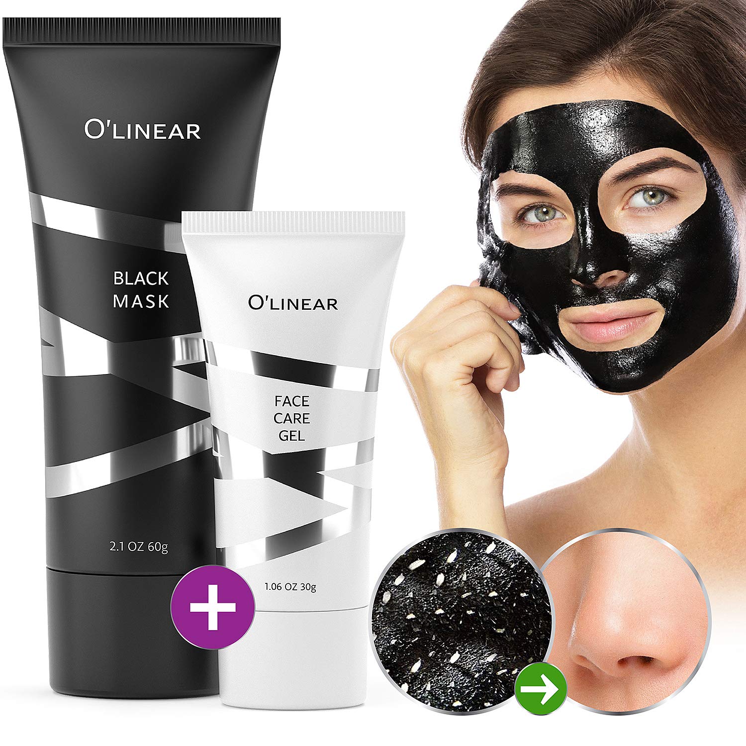 Price:$10.99 Black Charcoal Mask Blackhead Remover - Face Peel Off Mask With Natural Activated Organic Bamboo Charcoal - Deep Cleansing Pore Blackhead Removal - Purifying Face Mask & Face Care Gel for Women & Men