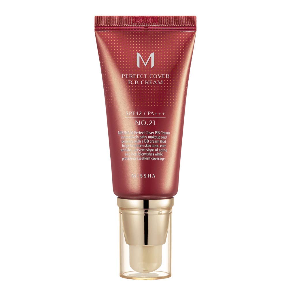 Price:$12.00     Missha M Perfect Cover BB Cream SPF 42 PA+++(#21 Light Beige), Amazon Code Verified for Authenticity, 50ml, Concealing Blemishes, dark circles, UV Protection   Beauty