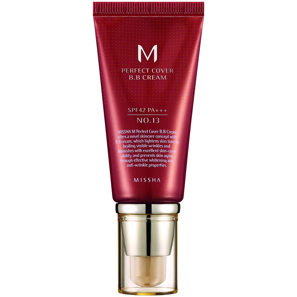 Price:$11.99     MISSHA M PERFECT COVER BB CREAM #13 SPF 42 PA+++ 50ml-Lightweight, Multi-Function, High Coverage Makeup to help infuse moisture for firmer-looking skin with reduction in appearance of fine lines   Foundation Makeup   Beauty