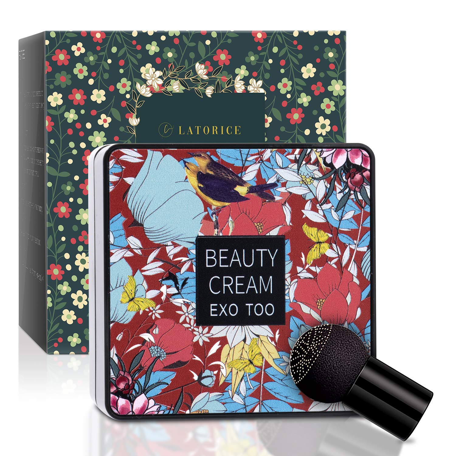 Price:$9.99     Air Cushion BB Cream, Moisturizing Concealer, Bright Makeup Base Long Lasting with Mushroom Makeup Sponge, Easy to Apply, Square, Latorice   Beauty