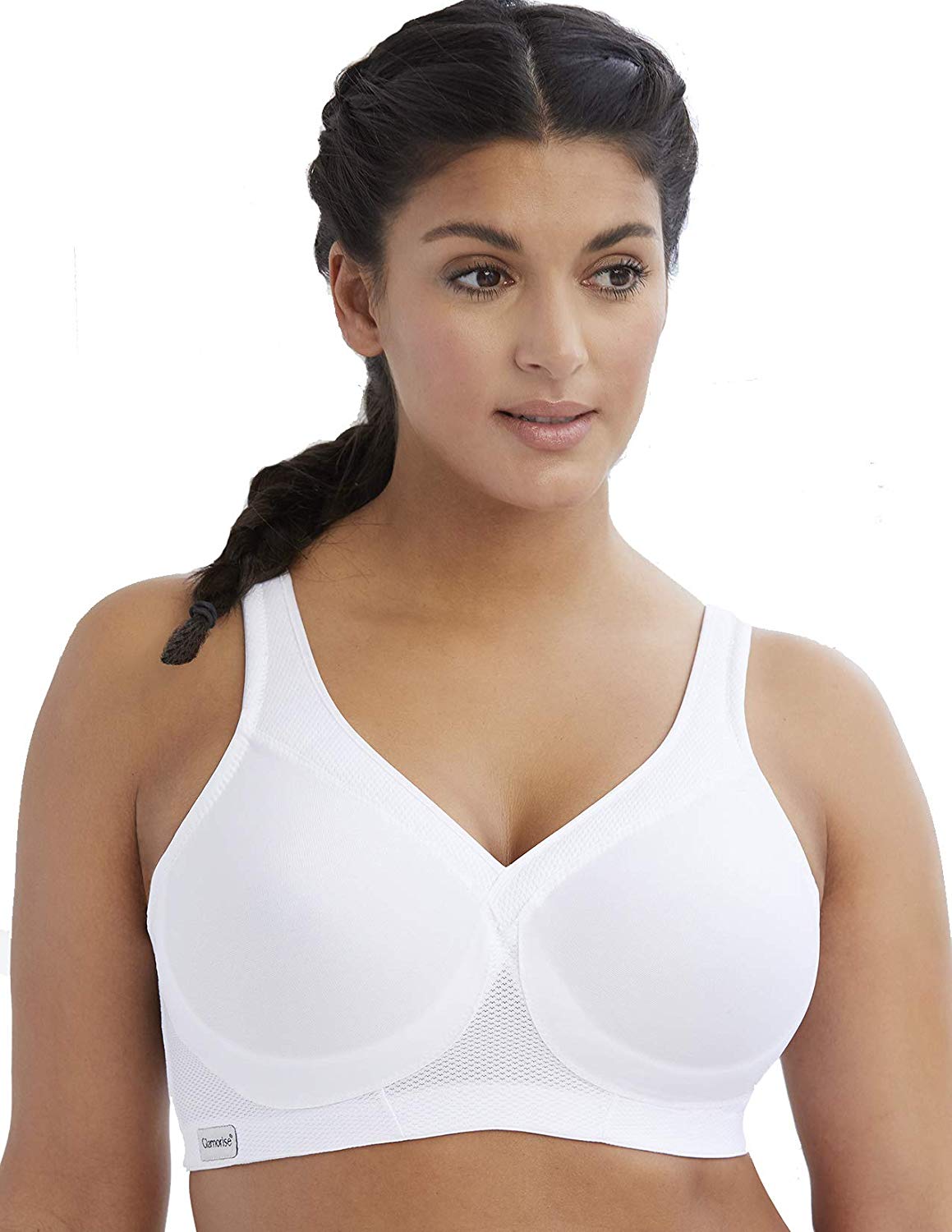 Price:$28.45 Glamorise Women's Plus Size Full Figure MagicLift Seamless Wirefree Sports Bra #1006, white, 34B at Amazon Women’s Clothing store