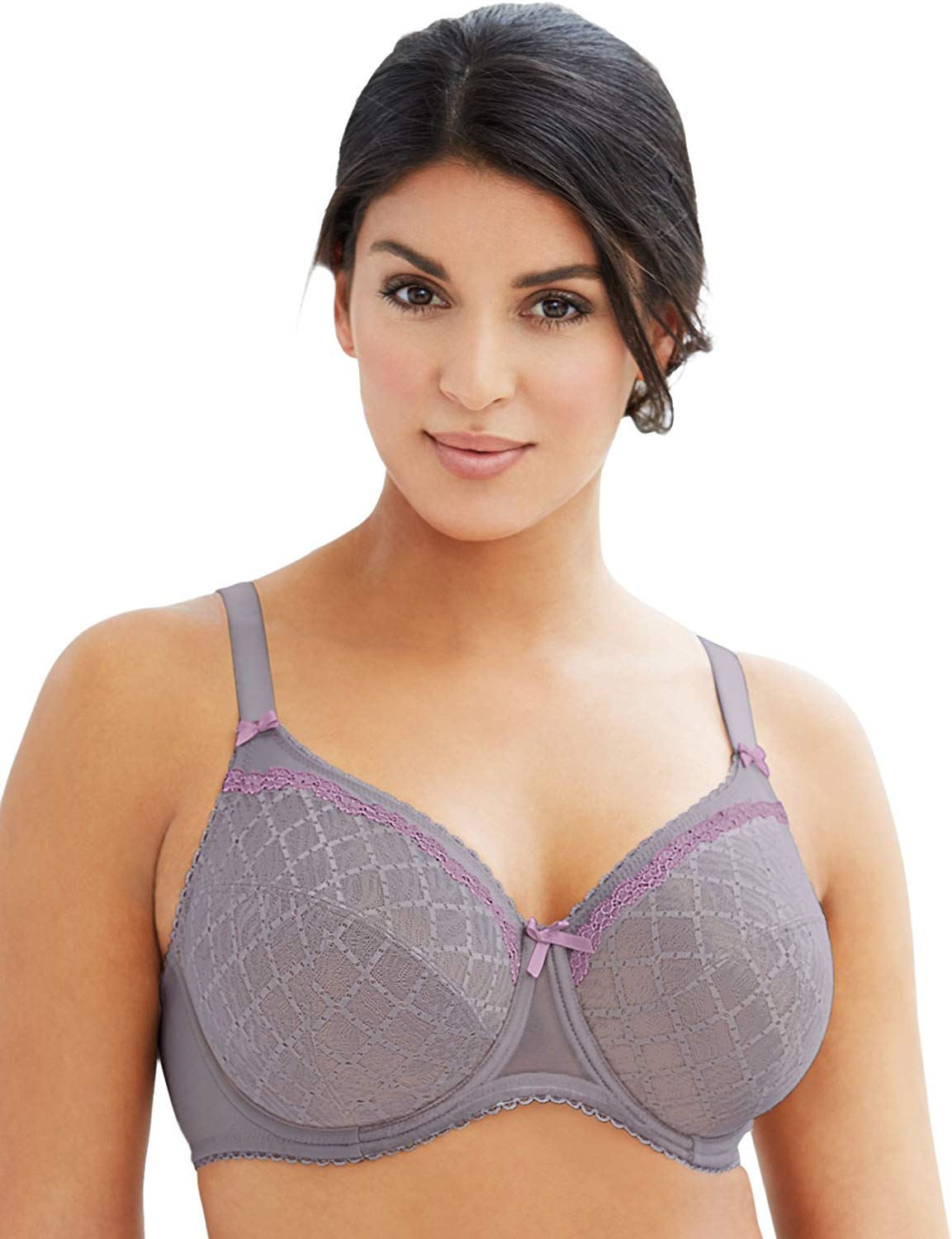 Price:$38.25 Glamorise Women's Plus-Size Elegance Underwire Lace Bra, Lilac, 34C at Amazon Women’s Clothing store