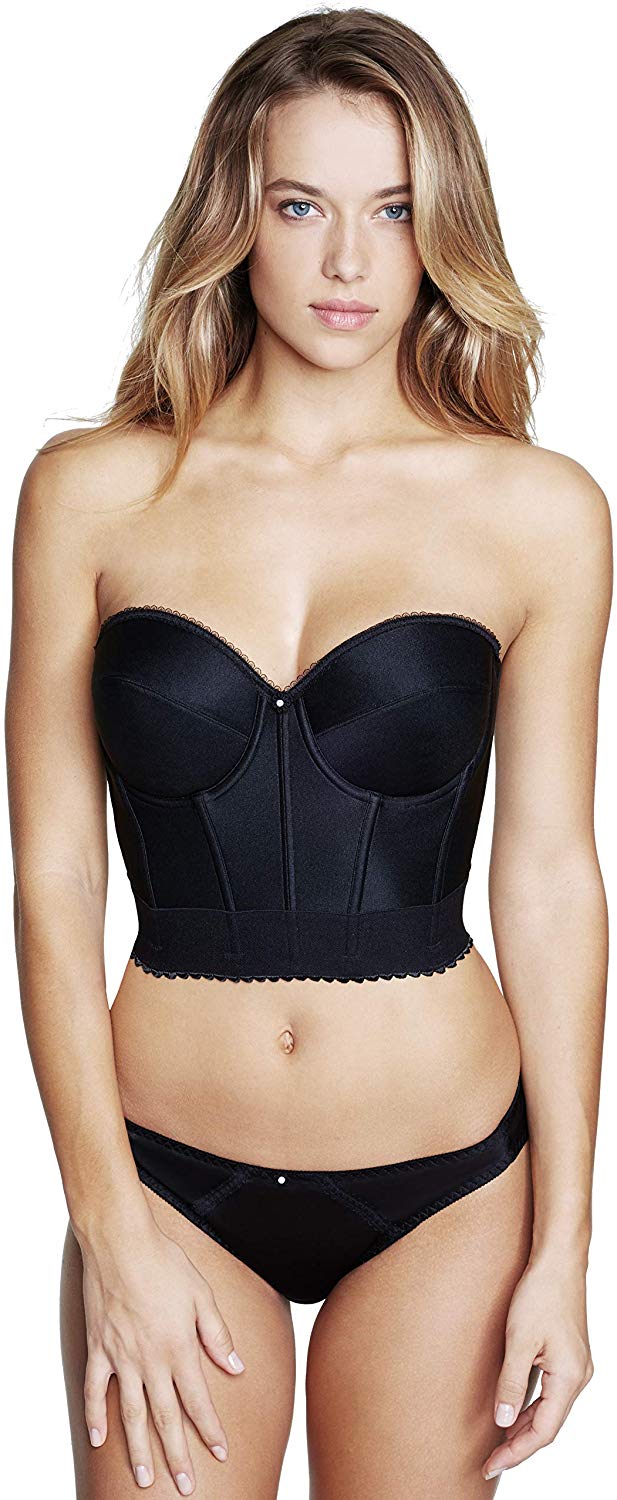 Price:$36.75 Dominique Noemi Strapless Longline Bra, 32A, Black at Amazon Women’s Clothing store  Minimizer Bras