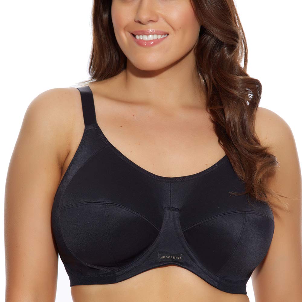 Price:$66.00 Elomi Women's Plus-Size Energise Underwire Sport Bra, Black, 32GG at Amazon Women’s Clothing store