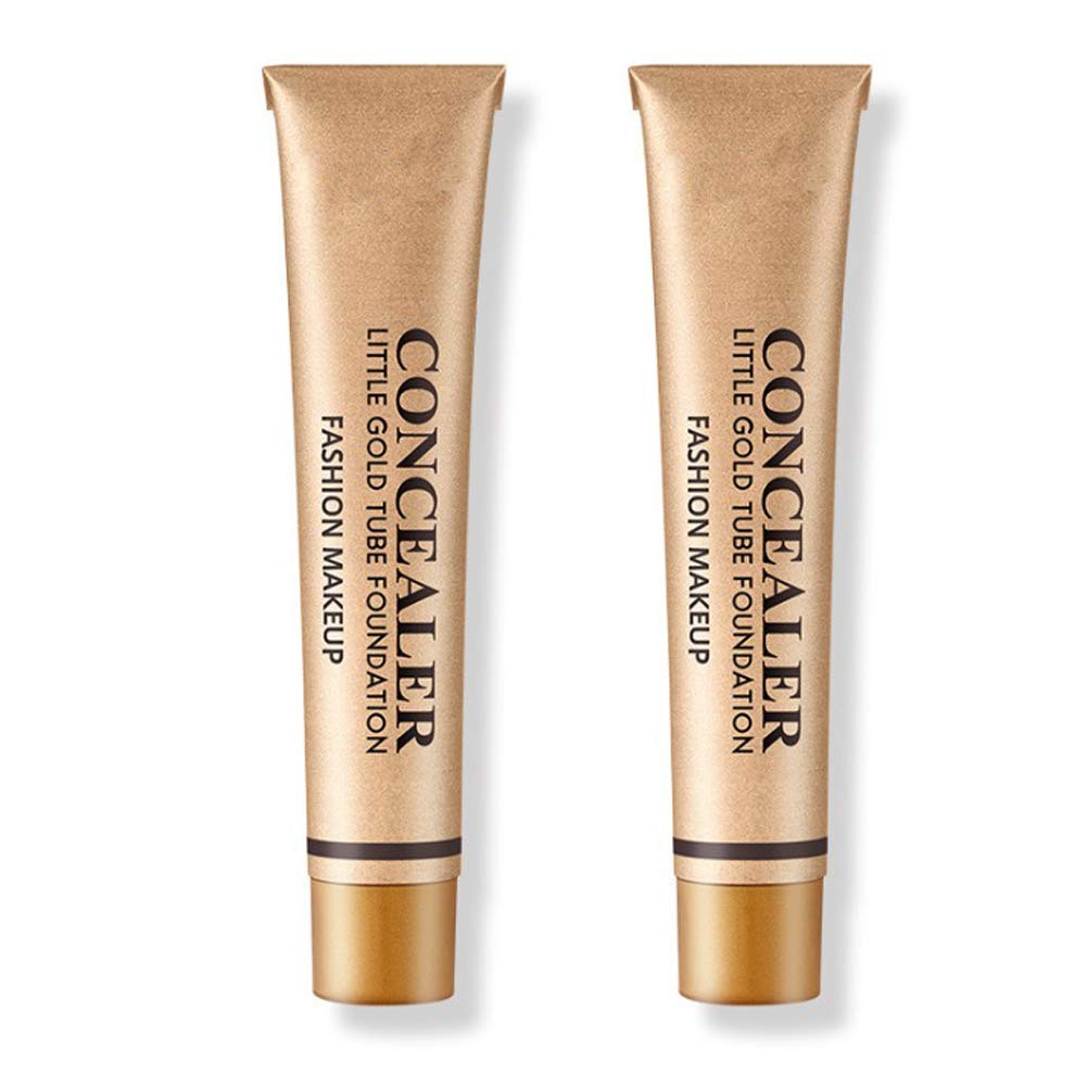 Price:$13.99     Little Gold Tube Foundation Concealer, Perfect Coverage Concealer, Waterproof Hypoallergenic Foundation, Acne Foundation Beauty, Skin Face Cover of Blemish Problem, Whelk, Spots, Tattoos(2PCS)   Beauty