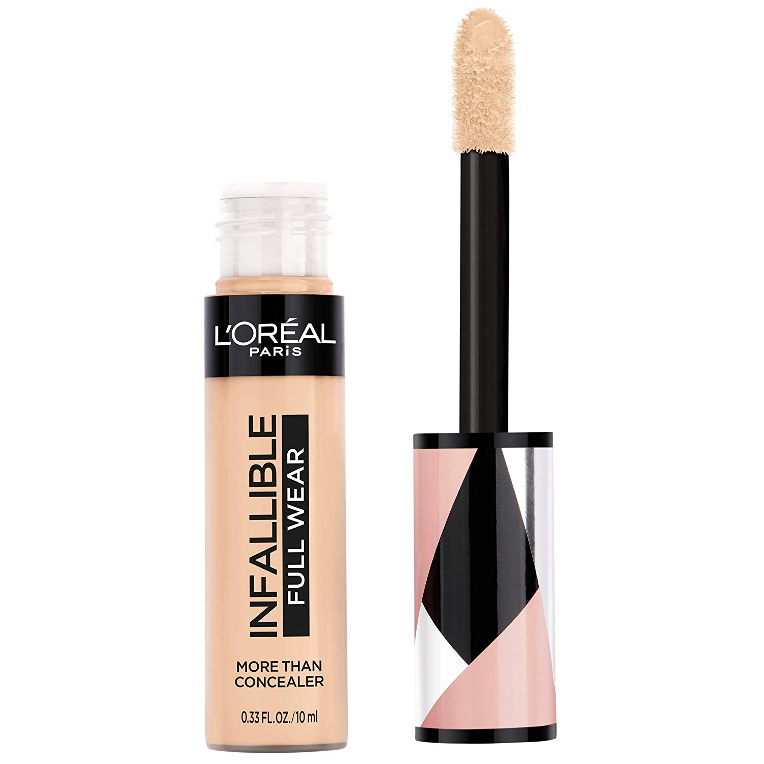 Price:$9.98    L'Oréal Paris Makeup Infallible Full Wear Concealer, Full Coverage, EXTRA LARGE Applicator, Waterproof, Multi-Use Concealer to Shape, Cover, Contour & Sculpt, Matte Finish, Cashmere, 0.33 fl. oz.  Beauty