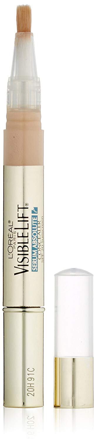 Price:$6.50    L'Oréal Paris Makeup Visible Lift Serum Absolute Concealer, illuminates and conceals for smoother, brighter, even skin, light hydrating formula won't settle into lines or wrinkles, Fair, 0.05 fl. oz.  Beauty