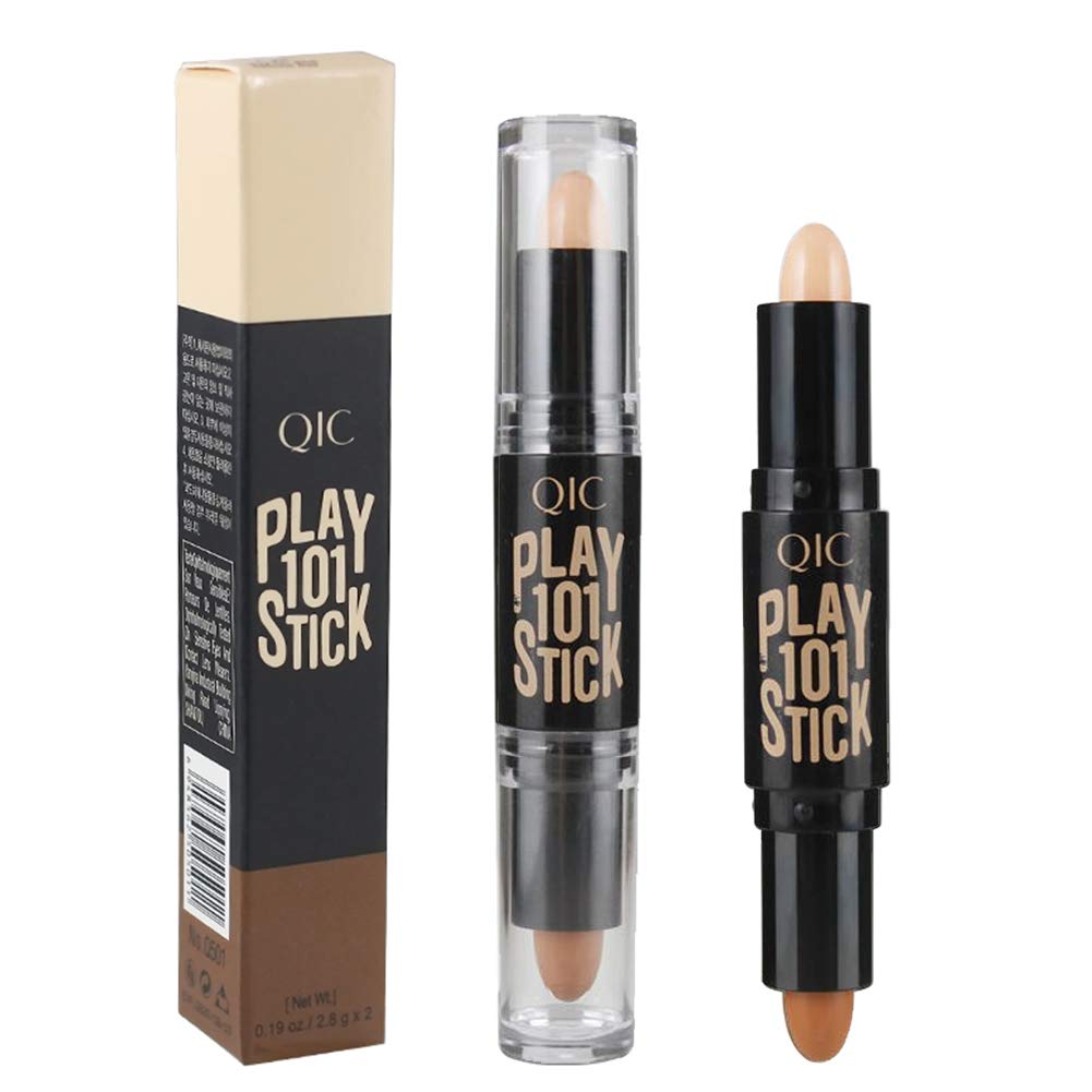 Price:$3.99     Double-Head Make up Concealer Contouring Face Highlighters Sticks, Highlighter Three-Dimensional Face Brightening Pen (Pink-coffee)   Beauty
