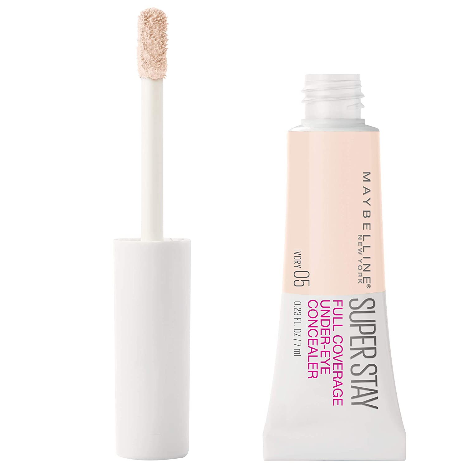 Price:$9.98    Maybelline New York Super Stay Super Stay Full Coverage, Brightening, Long Lasting, Under-eye Concealer Liquid Makeup For Up To 24H Wear, With Paddle Applicator, Ivory, 0.23 fl. oz.  Beauty