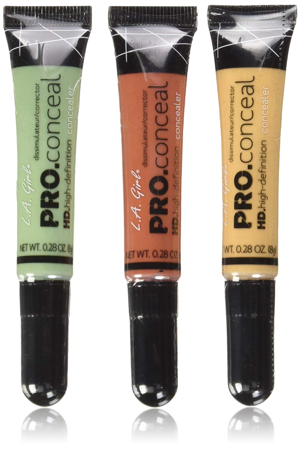 Price:$8.99     L.A. Girl Pro Conceal Set Orange, Yellow, Green Correctors   Beauty