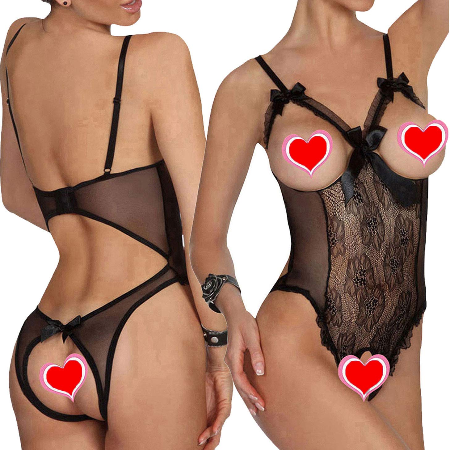 Price:$13.99    Women Sexy Teddy Lingerie One Piece Lace Babydoll Bodysuit Nightie Plus Size S-3XL  Clothing