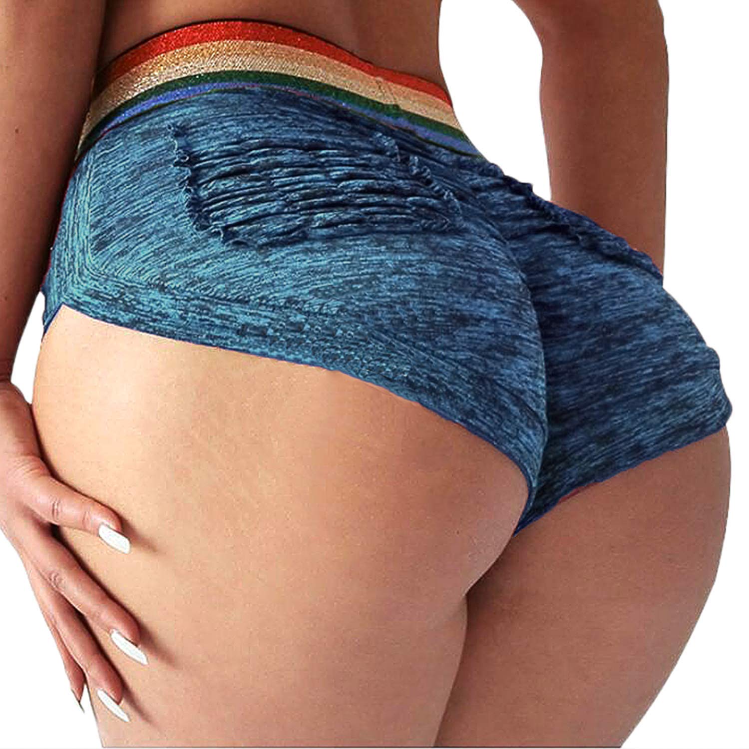 Price:$6.97    YOFIT Women Yoga Shorts Ruched Butt Sport Gym Push up Running Elastic High Waist Shorts Butt Lifting Hot Pants  Clothing