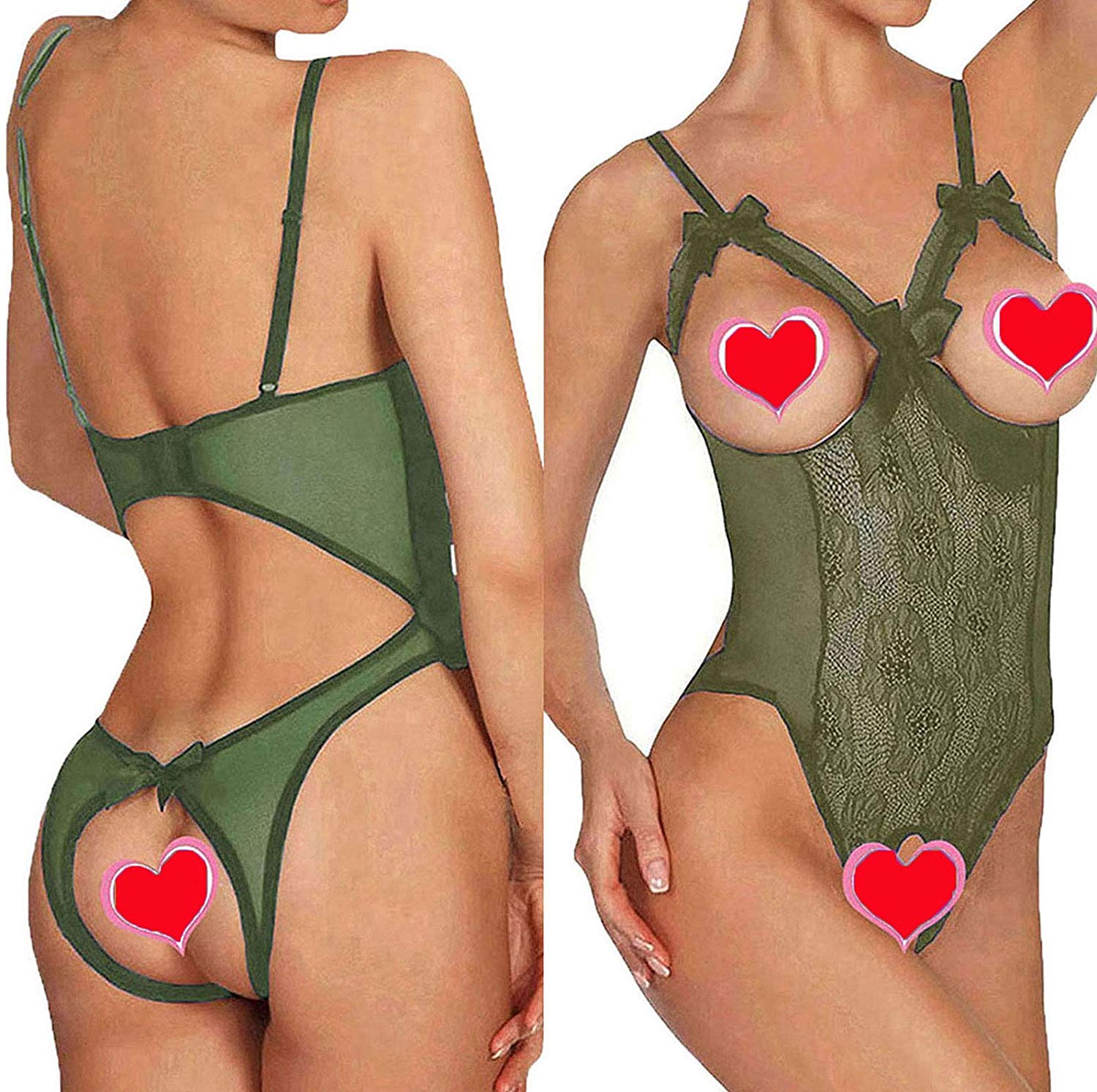 Price:$12.99 Lingerie for Women Sexy One-Piece Teddy Lingerie Bodysuit Lace Nightie at Amazon Women’s Clothing store