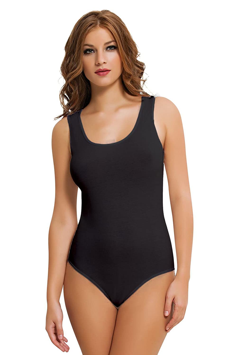 Price:$13.99 NBB Womens Sexy Basic Sleeveless Low Neck Bodysuit Lingerie with Stretch, Size Small, Black at Amazon Women’s Clothing store