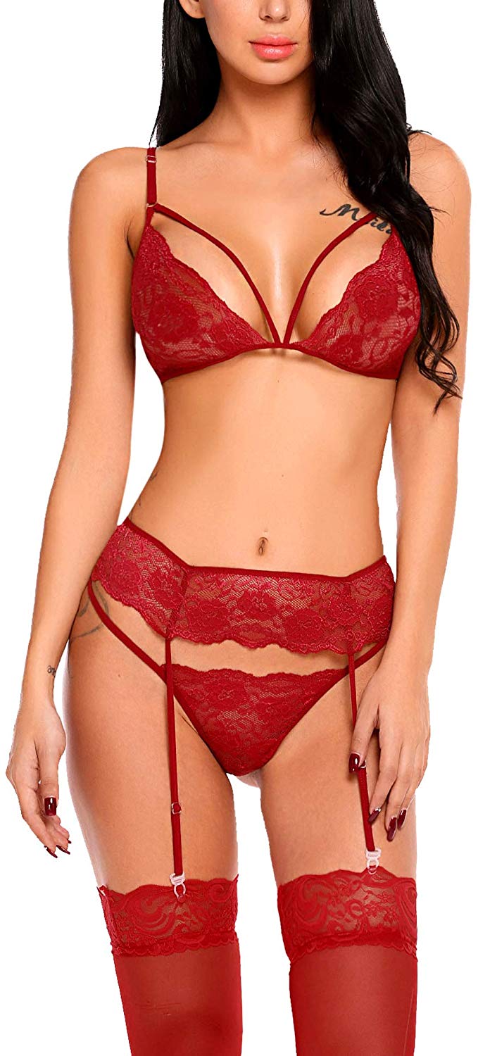 Price:$12.99    Avidlove Sexy Lingerie for Women Lace Teddy Babydoll Bodysuit Nightwear Outfit  Clothing