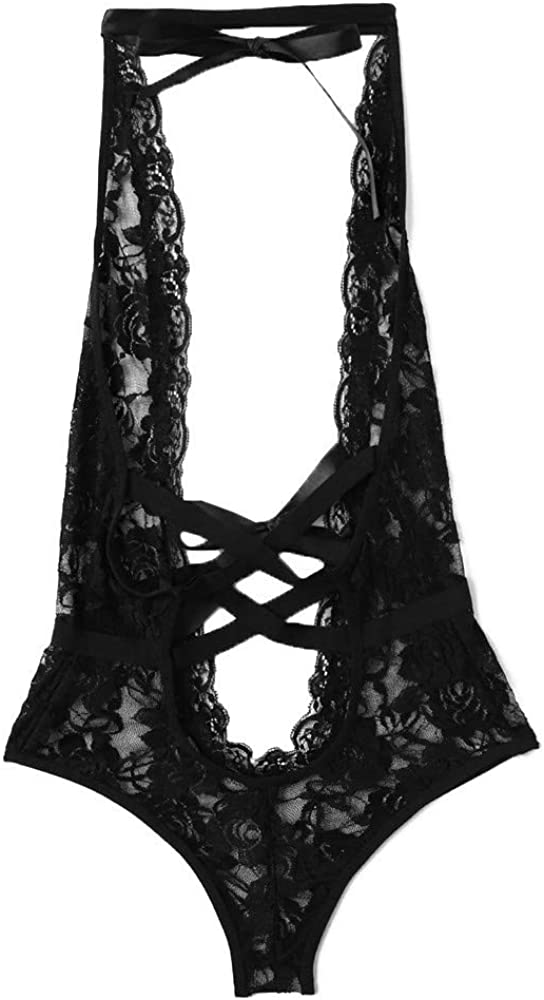 Price:$0.01    Lingerie for Women for Sex Leather Lingerie Sets，Babydoll Bodysuit， Bralette Teddy， Sexy Lace，Garter Lingerie Set ，Lingerie Three-Piece，G-String Black  Clothing